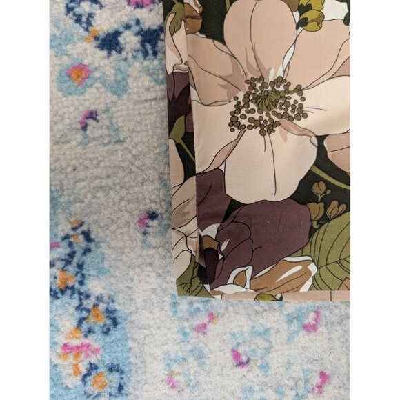 NWT R&K Original Earth Tone Cotton Blend Floral Print Pull On Cropped Pants - 24 - Picture 10 of 11